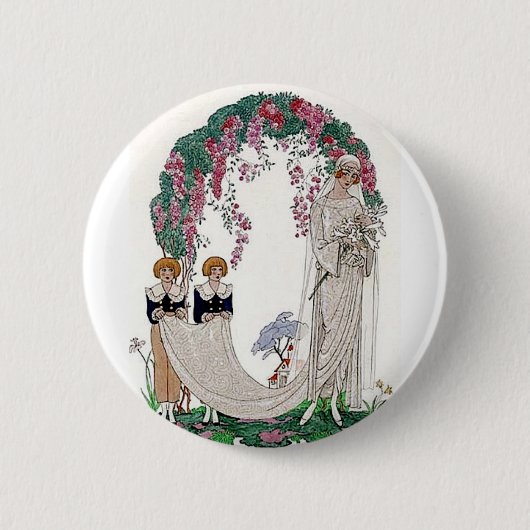 Badge Rond 5 Cm Art Deco Bride (Devant)