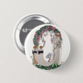 Badge Rond 5 Cm Art Deco Bride (Devant & derrière)