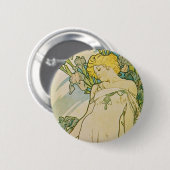 Badge Rond 5 Cm Art déco d'Alphonse Mucha (Devant & derrière)