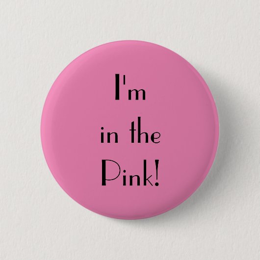 Badge Rond 5 Cm Art déco dans le texte rose (Devant)