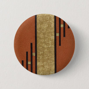 Badge Rond 5 Cm Art Déco en or et beige