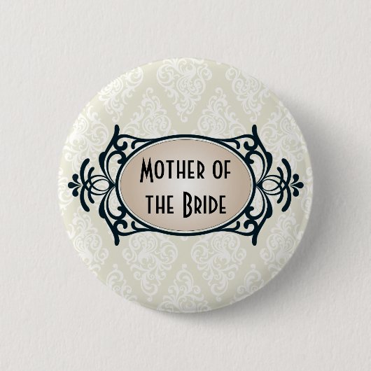 Badge Rond 5 Cm Art déco épousant la partie nuptiale (Devant)