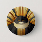 Badge Rond 5 Cm Art déco Kitty (Devant)