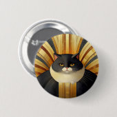 Badge Rond 5 Cm Art déco Kitty (Devant & derrière)