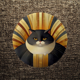 Badge Rond 5 Cm Art déco Kitty