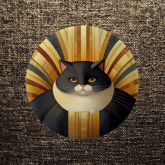 Badge Rond 5 Cm Art déco Kitty