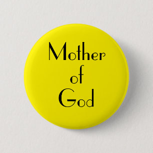 Badge Rond 5 Cm Art Déco Mère de Dieu Typographie textuelle