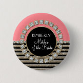 Badge Rond 5 Cm Art Déco Moderne Horizontale Parties scintillant e (Devant)