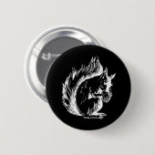 Badge Rond 5 Cm Art d'écureuil noir et blanc (Devant & derrière)