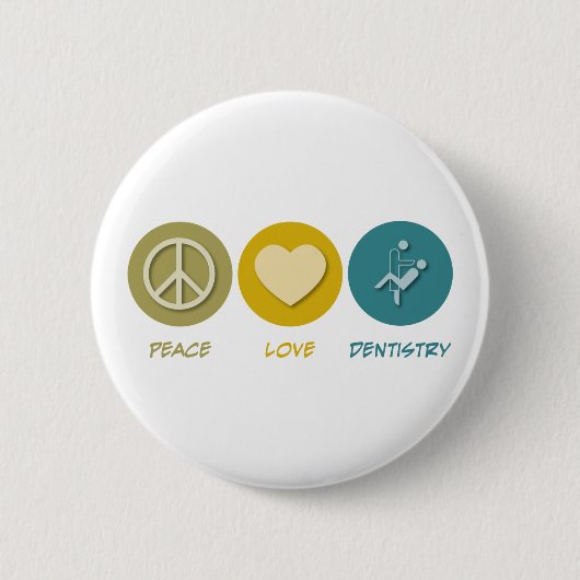Badge Rond 5 Cm Art dentaire d'amour de paix (Devant)