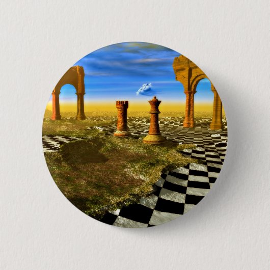 Badge Rond 5 Cm Art des échecs (Devant)