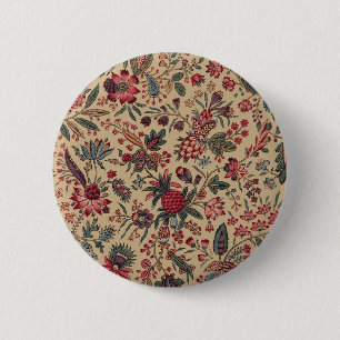 Badge Rond 5 Cm Art floral de la tapisserie