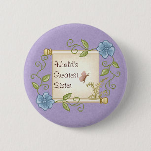Badge Rond 5 Cm Art floral de pixel de rouleau