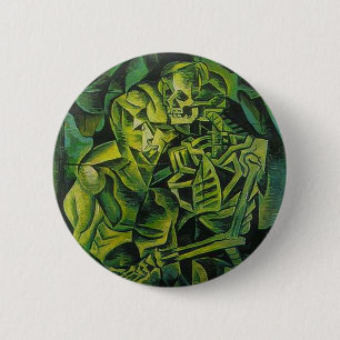 Badge Rond 5 Cm Art Géométrique Homme Et Squelette Abstrait