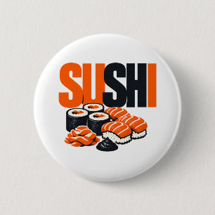 Badge Rond 5 Cm Art graphique de sushi moderne et audacieux