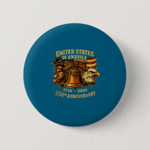 Badge Rond 5 Cm Art graphique pour le 250e anniversaire des États-