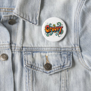 Badge Rond 5 Cm Art Groovy Rétro Psychedélique Funky Hippie des an
