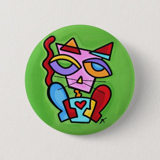 Badge Rond 5 Cm art_happylovecat_rnd (Devant)