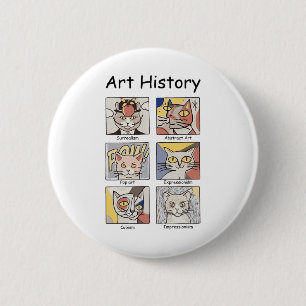 Badge Rond 5 Cm Art Histoire Drôle Chat Art Lover Peinture Peintre