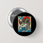 Badge Rond 5 Cm Art Japonais Ghostzilla Drôle cadeau fantôme pour (Devant & derrière)