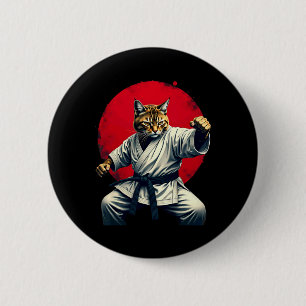 Badge Rond 5 Cm Art Martial Japonais Judo Karate Chat Homme Femmes