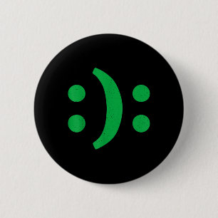 Badge Rond 5 Cm Art Minimal De La Triste Face Heureuse Du Désordre