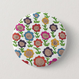Badge Rond 5 Cm Art Motif de jardin sans fin