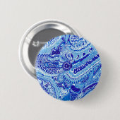 Badge Rond 5 Cm Art motif de style Royal Blue et White Ming (Devant & derrière)