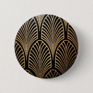 Badge Rond 5 Cm Art nouveau, art déco, ventilateur motif, bronze, 