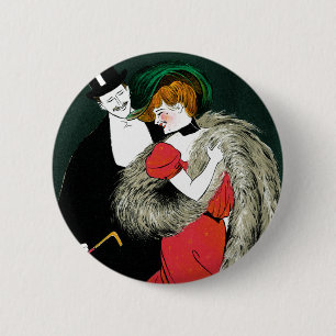 Badge Rond 5 Cm Art Nouveau Vintage, Amour Romantique de Mode Ital