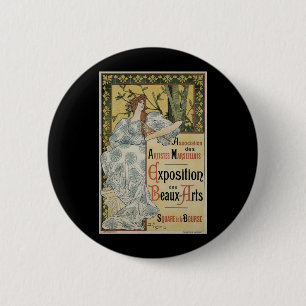 Badge Rond 5 Cm Art Nouveau vintage, Exposition des Beaux Arts