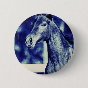 Badge Rond 5 Cm Art numérique Bleu Arabe
