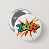 Badge Rond 5 Cm Art Pop Bande Dessinée ZAP ! (Devant & derrière)