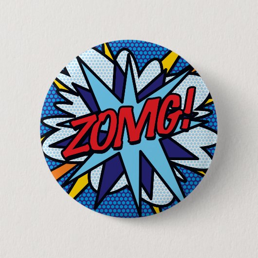 Badge Rond 5 Cm Art Pop de Bande Dessinée ZOMG (Devant)