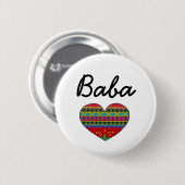 Badge Rond 5 Cm Art populaire d'Ukrainien d'amour de baba (Devant & derrière)
