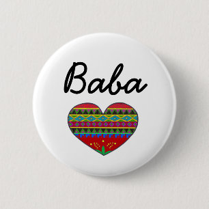Badge Rond 5 Cm Art populaire d'Ukrainien d'amour de baba