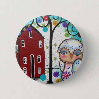 Badge Rond 5 Cm Art populaire par des HIBOUX de Lori Everett