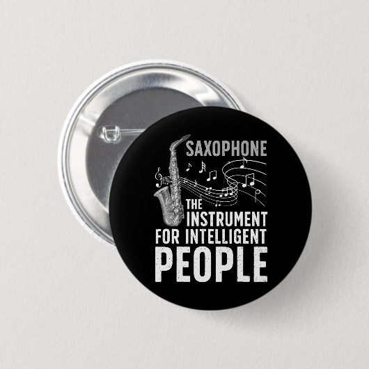 Badge Rond 5 Cm Art Saxophone cool Pour Sax Saxophone Player (Devant & derrière)