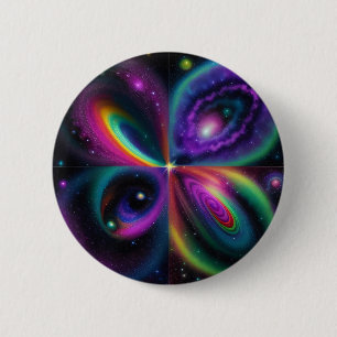 Badge Rond 5 Cm Art spatial Abstrait