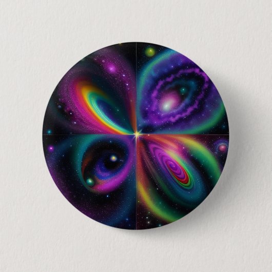 Badge Rond 5 Cm Art spatial Abstrait (Devant)