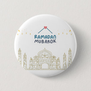 Badge Rond 5 Cm Art typographique du croissant islamique Ramadan K