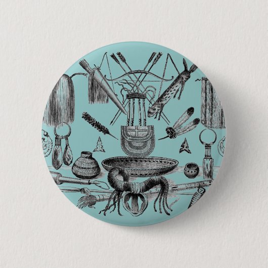 Badge Rond 5 Cm Artefacts indiens, utton (Devant)