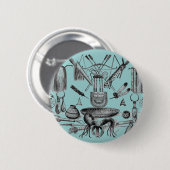 Badge Rond 5 Cm Artefacts indiens, utton (Devant & derrière)