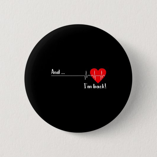 Badge Rond 5 Cm Artery Open, Heart Diseases Surgery Heartbeat  (Devant)