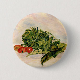 Badge Rond 5 Cm Artichauts et tomates