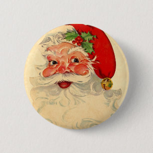 Badge Rond 5 Cm Article de sourire vintage de cadeau de Noël de