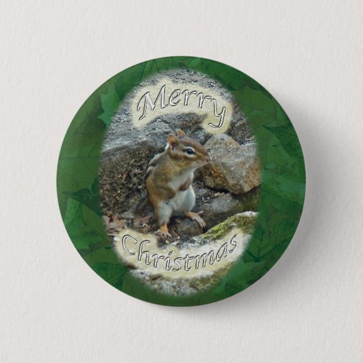 Badge Rond 5 Cm Articles de Noël Chipmunk (Devant)