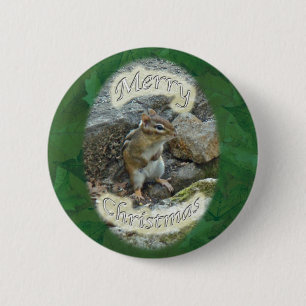 Badge Rond 5 Cm Articles de Noël Chipmunk