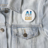 Badge Rond 5 Cm Artificial Intelligence Study Buddy Design (En situation)
