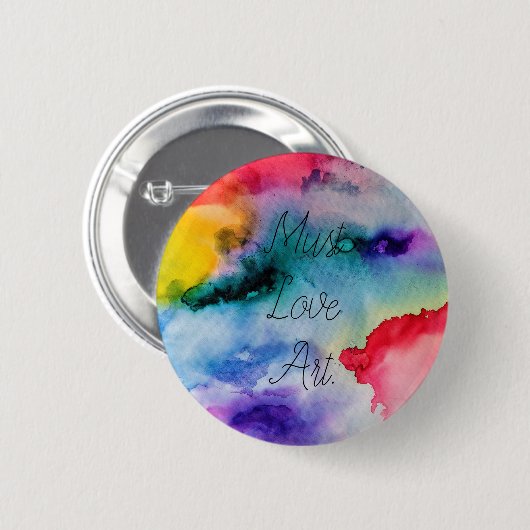 Badge Rond 5 Cm Artisan Creative Splashes de l'aquarelle (Devant & derrière)